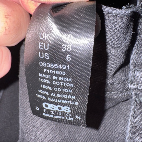 ASOS Design Black Denim Overalls Women’s US 6 - Picture 4 of 5